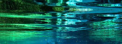 Blue and Green waterway in Blue Springs Park